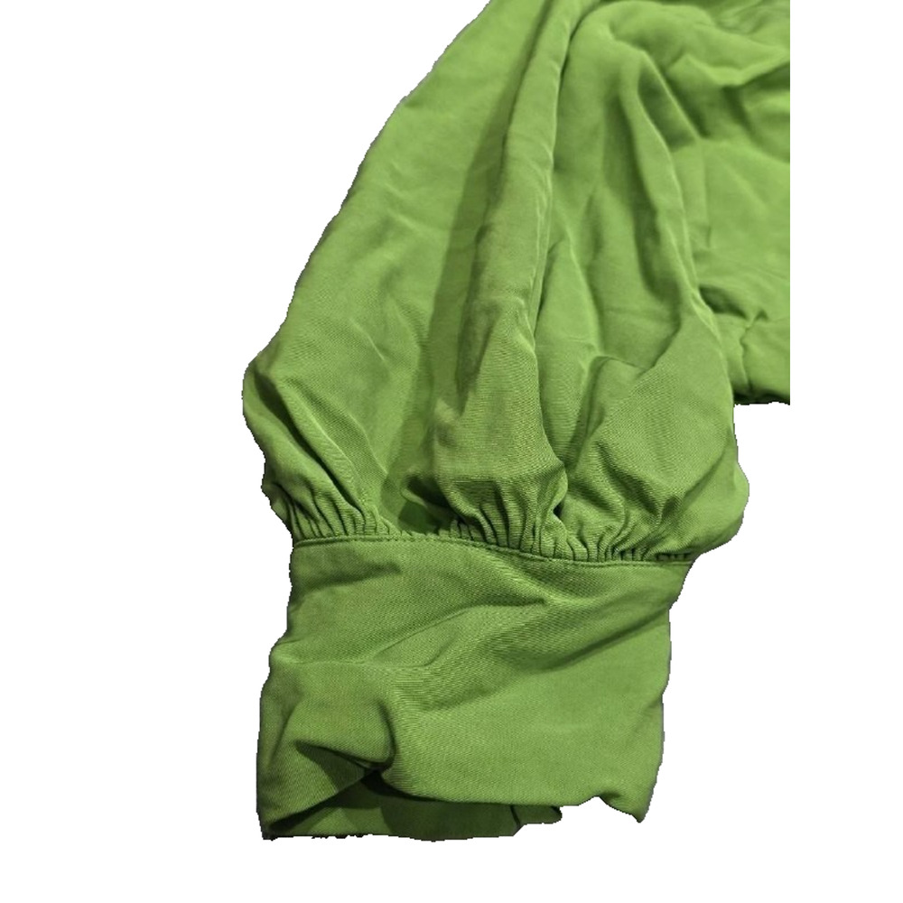 Zara Green Women's Button Down Collared Shirt Top Blouse Green Boho L A004991 - Picture 4 of 12